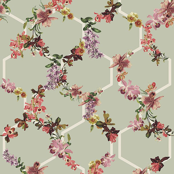 Galerie Wallpaper Product code: 12647 - Ted Baker Fantasia Wallpaper Collection - Green Cream Pink Purple Beige Colours -  