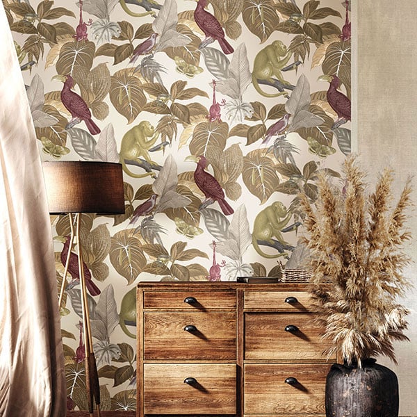 Galerie Wallpaper Product code: 18504R - Into The Wild Wallpaper Collection - Beige Red Colours -  