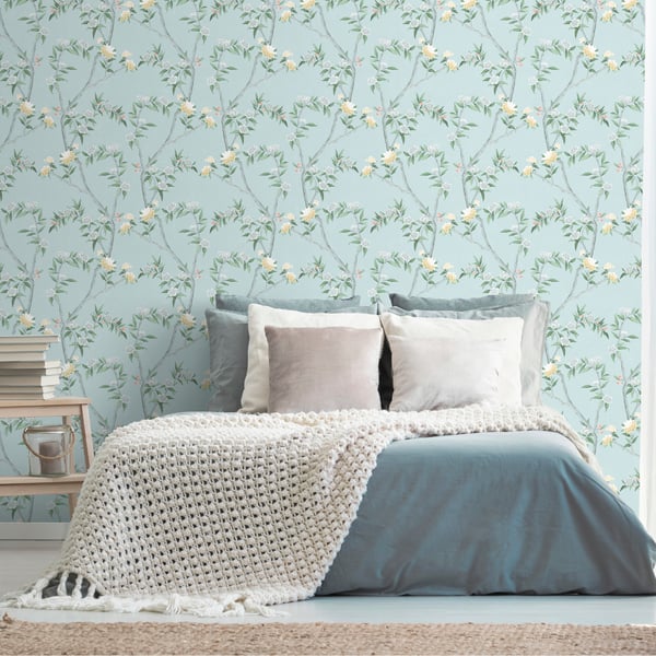 Galerie Wallpaper Product code: 1900-1_2 - Spring Blossom Wallpaper Collection - Turqouise Colours -  