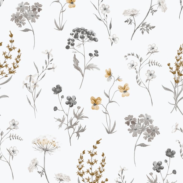 Galerie Wallpaper Product code: 1901-2 - Spring Blossom Wallpaper Collection - Grey Yellow Colours -  