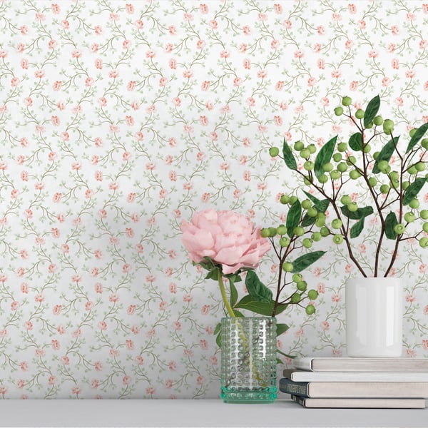 Galerie Wallpaper Product code: 1905-5_2 - Spring Blossom Wallpaper Collection - Pink Green White Colours -  