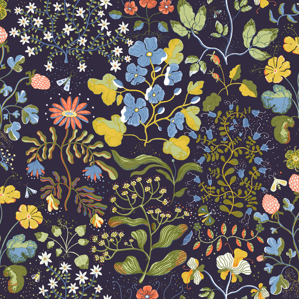 Galerie Wallpaper Product code: 22002 - Fagring Wallpaper Collection - Dark blue/green Colours -  