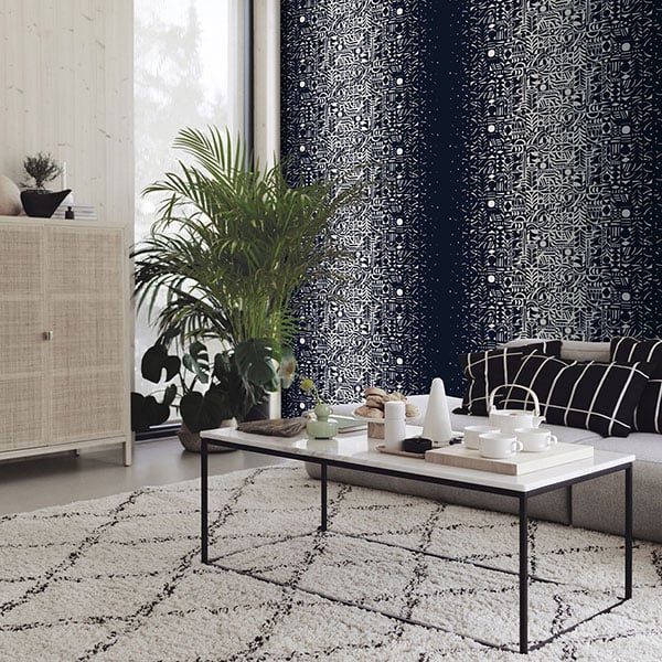Galerie Wallpaper Product code: 23325R - Marimekko 5 Wallpaper Collection - Navy Blue Colours -  