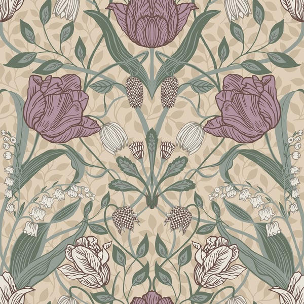 Galerie Wallpaper Product code: 33007 - Apelviken Wallpaper Collection - Beige Green Pink Brown Colours -  