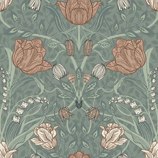Galerie Wallpaper Product code: 33010 - Apelviken Wallpaper Collection - Green Orange Colours -  