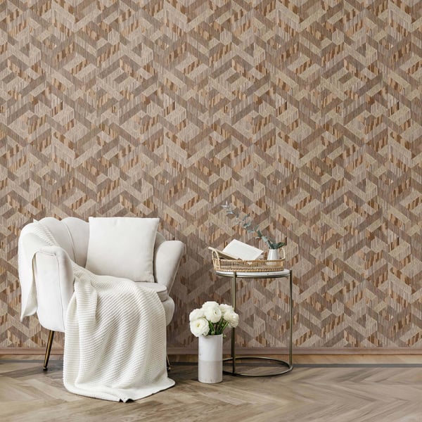 Galerie Wallpaper Product code: 35790_2 - Boho Fine Linen Wallpaper Collection - Beige, Brown Colours -  