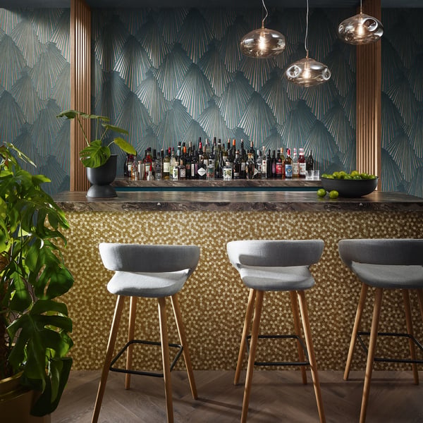 Galerie Wallpaper Product code: 35850_2 - Fashion Icon Wallpaper Collection - Green Gold Silver Colours -  