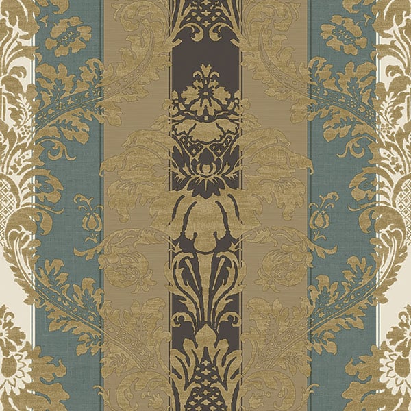 Galerie Wallpaper Product code: 3913 - Italian Damasks 3 Wallpaper Collection - Blue Brown Black Gold Colours -  