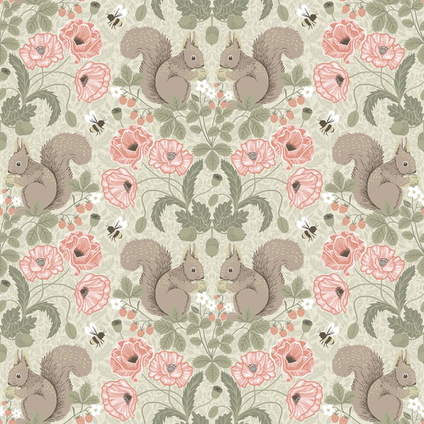 Galerie Wallpaper Product code: 44120 - Apelviken 2 Wallpaper Collection - Green Red Beige Colours -  