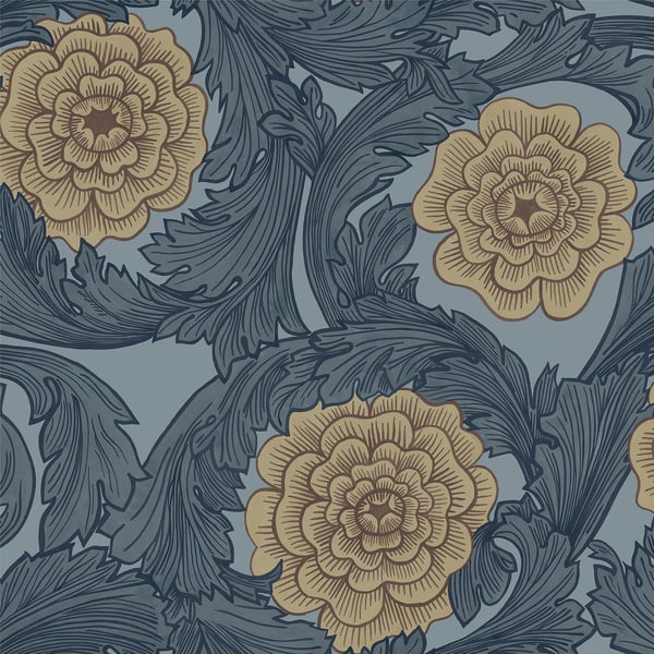 Galerie Wallpaper Product code: 51010 - Blomstermala Wallpaper Collection - Blue Beige Brown Colours -  