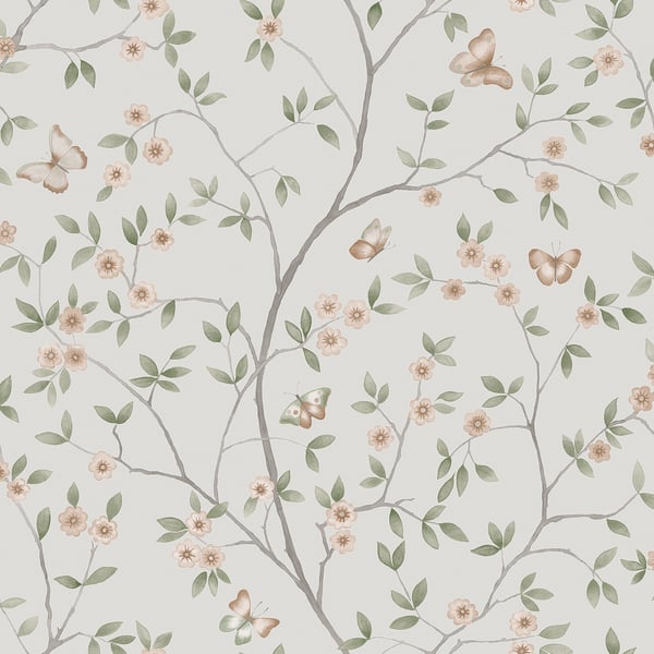 Galerie Wallpaper Product code: 51025 - Blomstermala Wallpaper Collection - Beige Green Grey Colours -  