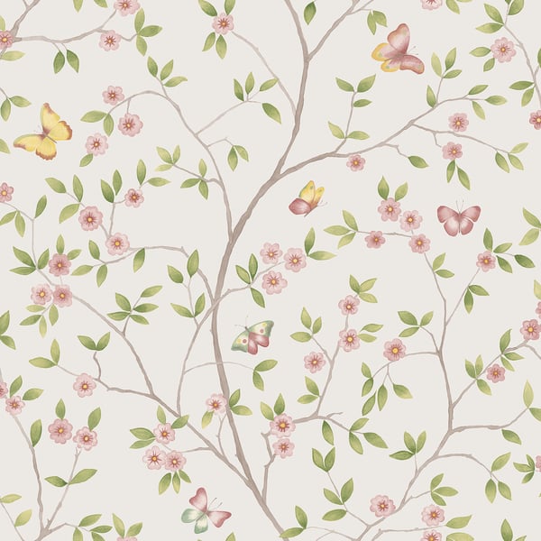 Galerie Wallpaper Product code: 51026 - Blomstermala Wallpaper Collection - Pink Green Beige White Colours -  