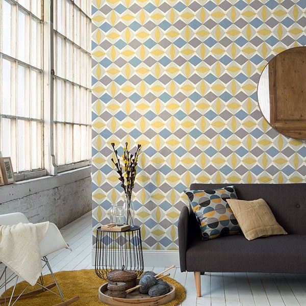 Galerie Wallpaper Product code: 51144002R - Skandinavia Wallpaper Collection - Yellow Blue Grey Colours -  