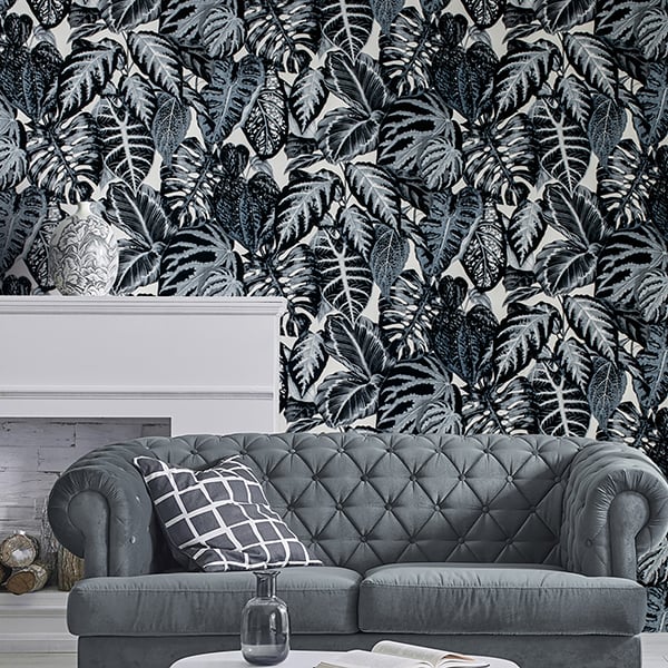 Galerie Wallpaper Product code: 81264R - Feel Wallpaper Collection - Navy Grey Cream Blue Colours -  