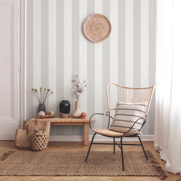 Galerie Wallpaper Product code: 9814-3_2 - Essential Stripes Wallpaper Collection - Dark Grey Colours -  