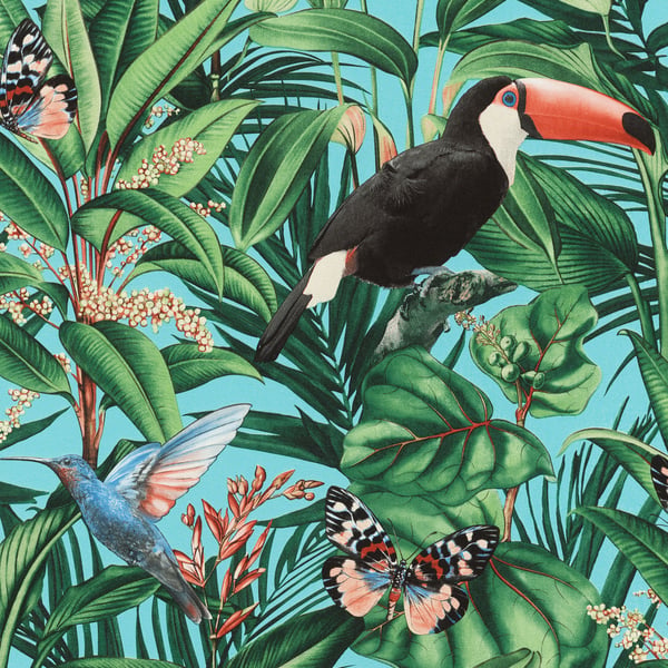 Galerie Wallpaper Product code: AM30002 - Amazonia Wallpaper Collection - Turquoise Multi-Coloured Colours -  