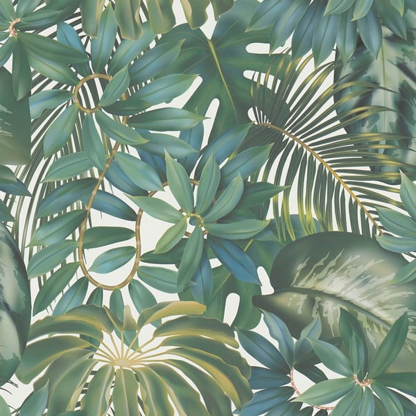 Galerie Wallpaper Product code: BW51023 - Blooming Wild Wallpaper Collection - Blue Green Cream Colours -  