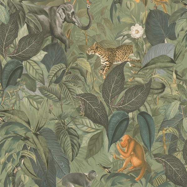 Galerie Wallpaper Product code: BW51024 - Blooming Wild Wallpaper Collection - Green Brown Colours -  