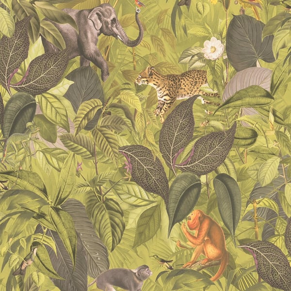 Galerie Wallpaper Product code: BW51026 - Blooming Wild Wallpaper Collection - Yellow Green Colours -  