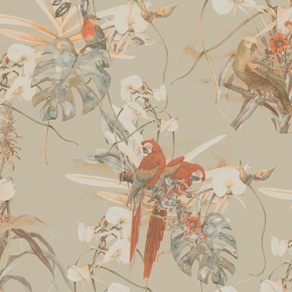 Galerie Wallpaper Product code: BW51027 - Blooming Wild Wallpaper Collection - Orange Brown Beige Colours -  