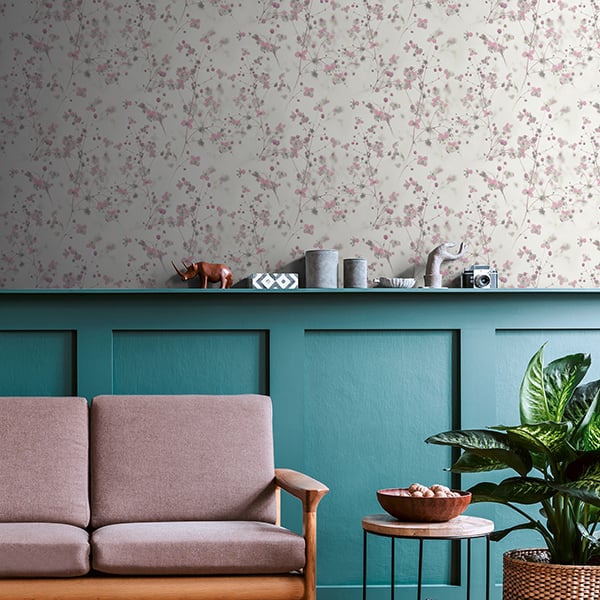 Galerie Wallpaper Product code: BW51035R - Blooming Wild Wallpaper Collection - White Pink Grey Colours -  