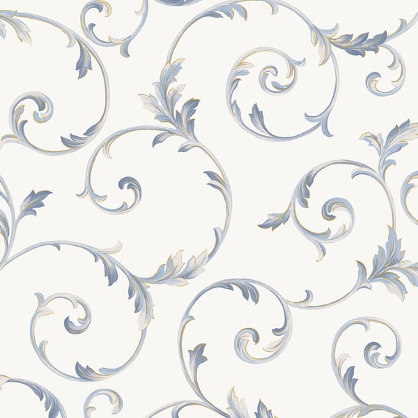 Galerie Wallpaper Product code: CI38237 - Classic Silks 4 Wallpaper Collection - Off-White Navy Metallic Gold Colours -  