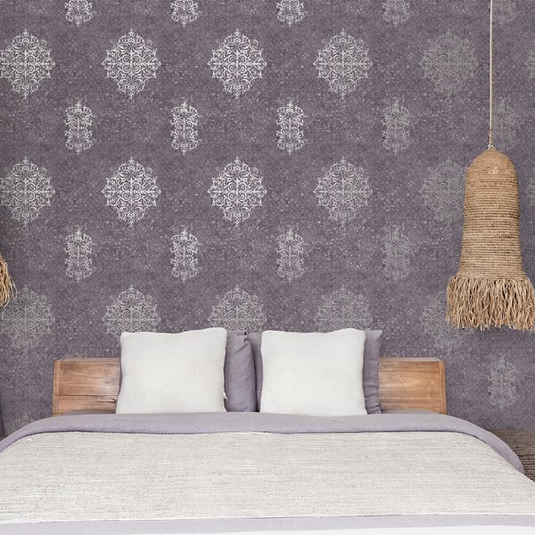 Galerie Wallpaper Product code: CM2481_2 - Lustre Wallpaper Collection - Purple Lilac Colours -  
