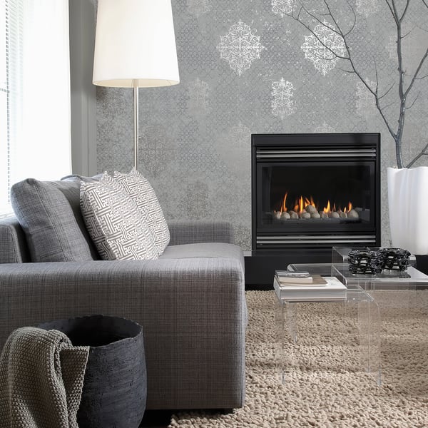 Galerie Wallpaper Product code: CM2483_2 - Lustre Wallpaper Collection - Silver Grey Colours -  