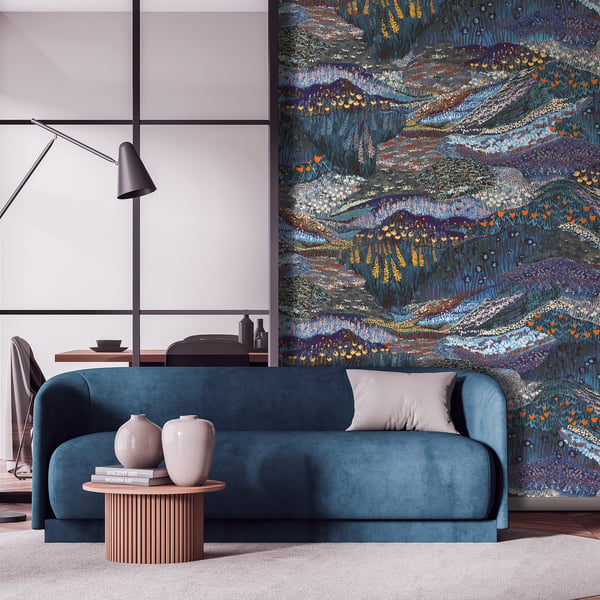 Galerie Wallpaper Product code: DW2027_2 - Designer Walls Wallpaper Collection - Midnight Blue Colours -  