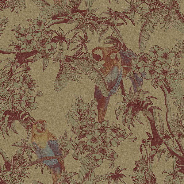 Galerie Wallpaper Product code: ED13088 - Ted Baker Eden Wallpaper Collection - Gold Red Green Colours -  