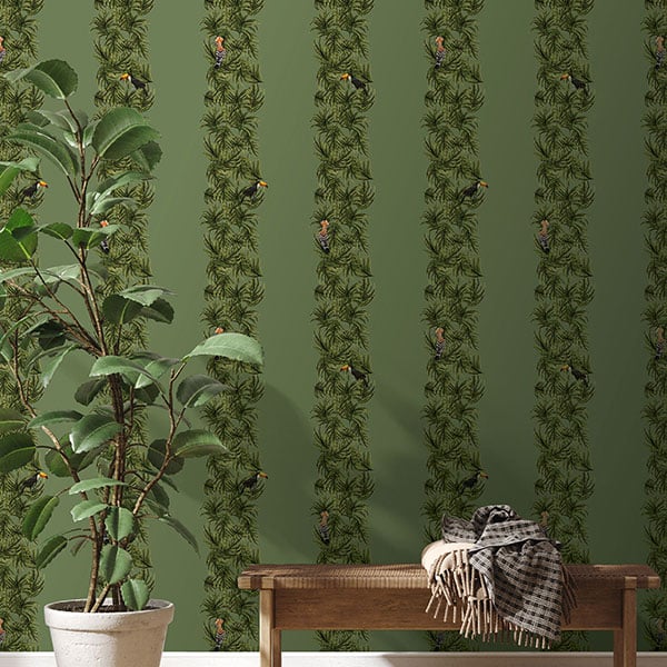 Galerie Wallpaper Product code: ED13135R - Ted Baker Eden Wallpaper Collection - Green Orange Black Colours -  