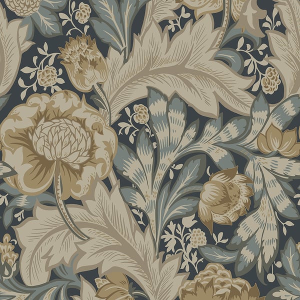 Galerie Wallpaper Product code: ET12308 - Arts and Crafts Wallpaper Collection - Midnight Blue Beige Colours -  