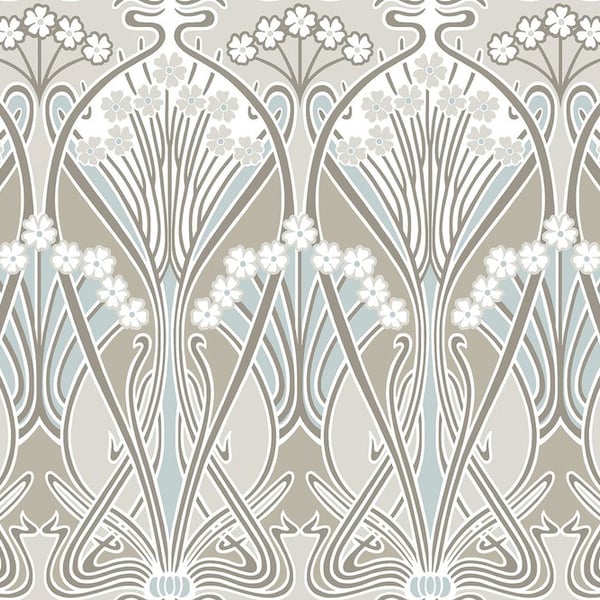 Galerie Wallpaper Product code: ET12424 - Arts and Crafts Wallpaper Collection - Taupe Beige Blue Colours -  