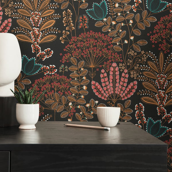 Galerie Wallpaper Product code: FL61129_2 - Flourish Wallpaper Collection - Blue/Orange Colours -  