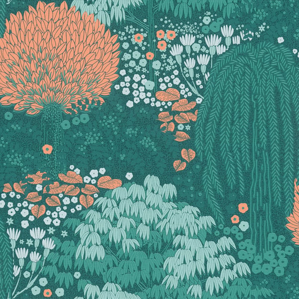 Galerie Wallpaper Product code: FL61132 - Flourish Wallpaper Collection - Green/Orange Colours -  