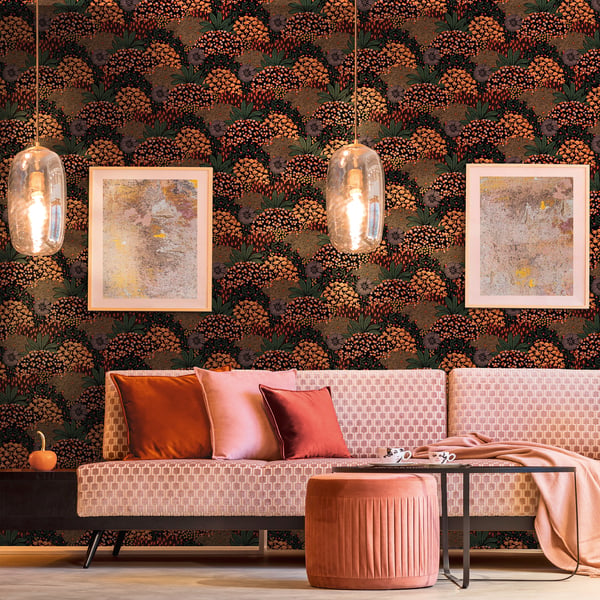 Galerie Wallpaper Product code: FS72040_2 - Fusion Wallpaper Collection - Orange Green Black Colours -  
