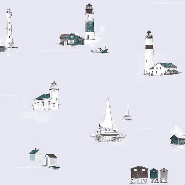 Galerie Wallpaper Product code: G23311 - Deauville 2 Wallpaper Collection - Green Grey White Colours -  