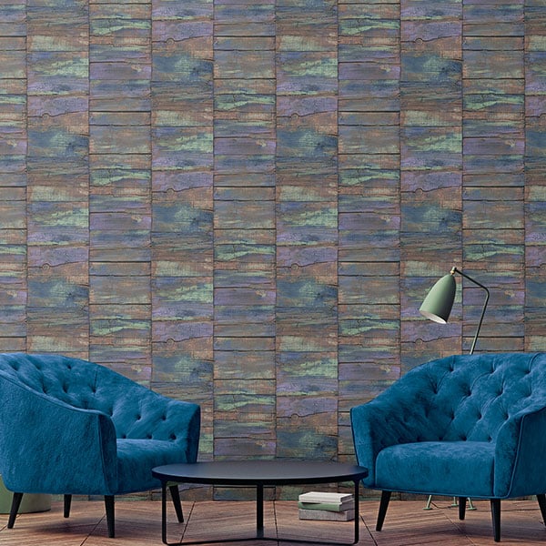 Galerie Wallpaper Product code: G45342R - Grunge Wallpaper Collection - Blue Brown Green Black Colours -  
