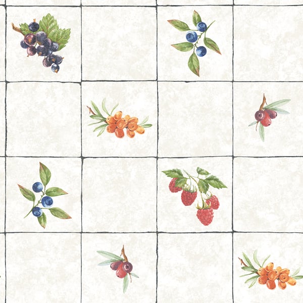 Galerie Wallpaper Product code: G45417 - Just Kitchens Wallpaper Collection - Taupe Red Blue Colours -  