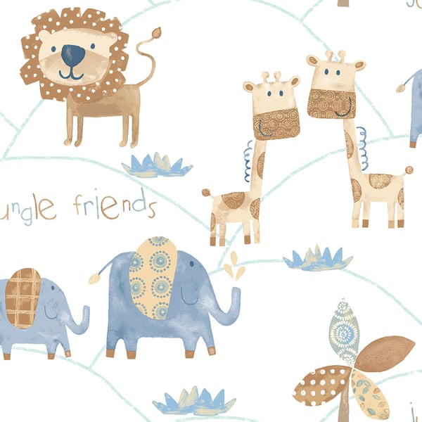 Galerie Wallpaper Product code: G56022 - Just 4 Kids 2 Wallpaper Collection - Blue Beige Colours -  