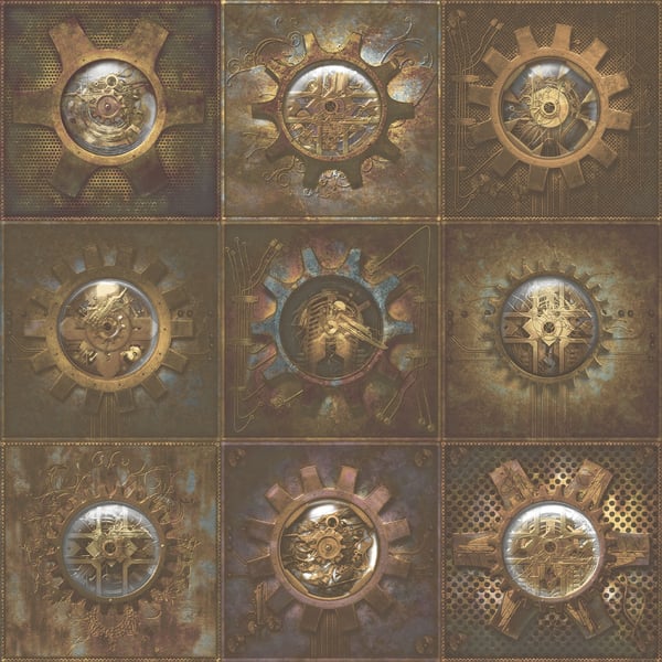 Galerie Wallpaper Product code: G56227 - Steampunk Wallpaper Collection - Bronze Brown Colours -  