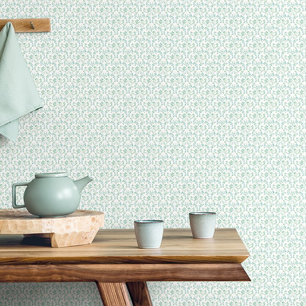 Galerie Wallpaper Product code: G56680R - Small Prints Wallpaper Collection - Green Cream Blue Colours -  