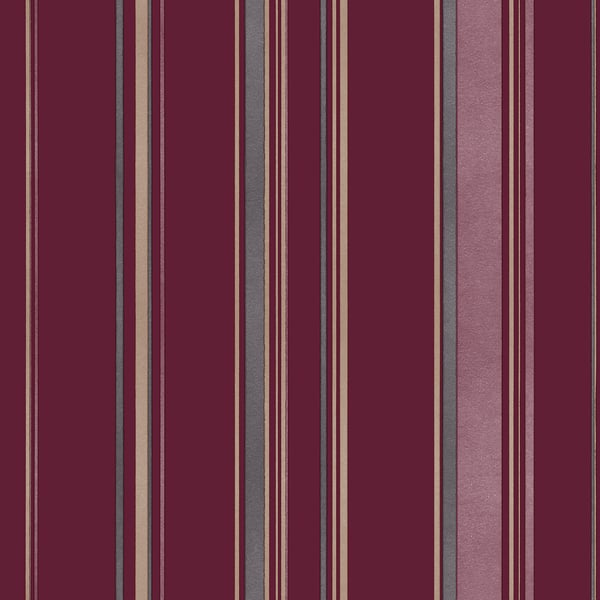 Galerie Wallpaper Product code: G68053 - Smart Stripes 3 Wallpaper Collection - Cranberry, Taupe, Grey Colours -  