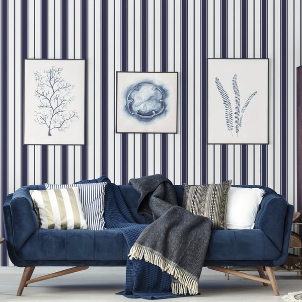 Galerie Wallpaper Product code: G68065_2 - Smart Stripes 3 Wallpaper Collection - Navy Colours -  