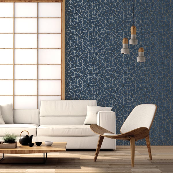 Galerie Wallpaper Product code: G68082_2 - Special FX 2 Wallpaper Collection - Gold, Navy Colours -  