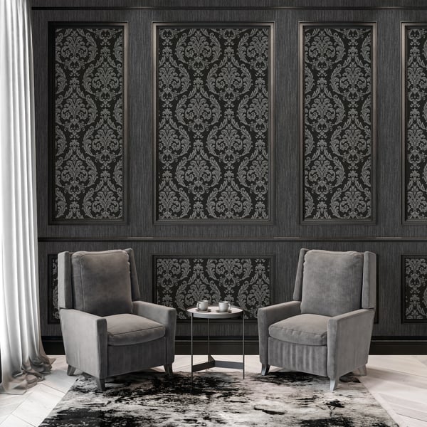 Galerie Wallpaper Product code: G68676_2 - Palazzo 2 Wallpaper Collection - Black,Silver Grey Colours -  