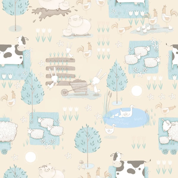 Galerie Wallpaper Product code: G78374 - Tiny Tots 2 Wallpaper Collection - Beige Turquoise Colours -  