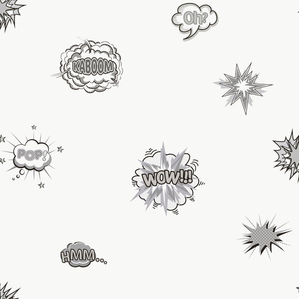 Galerie Wallpaper Product code: G78579 - Kids & Teens Wallpaper Collection - Black & White Silver  Colours -  