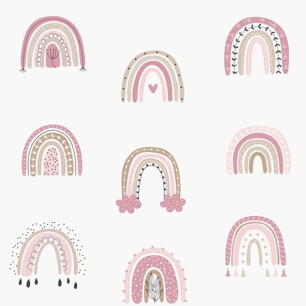 Galerie Wallpaper Product code: G78584 - Kids & Teens Wallpaper Collection - Dk Pink Lt Pink Beige Colours -  