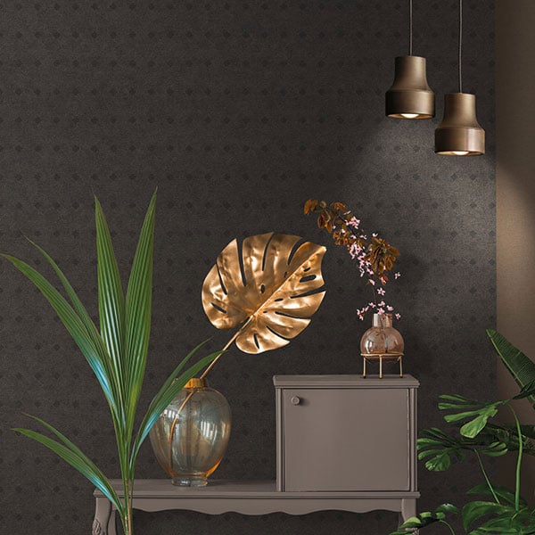 Galerie Wallpaper Product code: HV41056R - Havana Wallpaper Collection - Metallic Black Colours -  